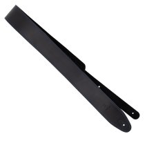 2.5" Leather Strap with Blue Double Stitching, Black