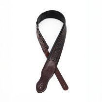 2.5″ Leather Padded Strap with Celtic Knot Pattern, Gloss Brown