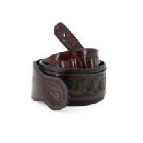 2.5" Leather Padded Strap with Celtic Knot Pattern, Gloss Brown