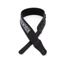 2.5″ Leather Strap with Burgundy Suede and Black Leather Arrow Pattern, Black