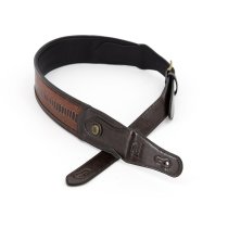 Western Strap with Brass Buckle, Brown Crocodile Pattern