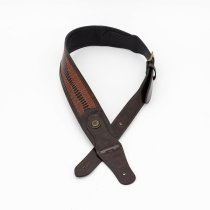 Western Strap with Brass Buckle, Brown Crocodile Pattern