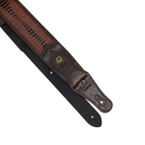 Western Strap with Brass Buckle, Brown Crocodile Pattern