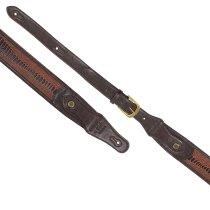 Western Strap with Brass Buckle, Brown Crocodile Pattern