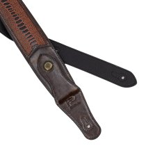 Western Strap with Brass Buckle, Brown Crocodile Pattern