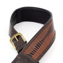 Western Strap with Brass Buckle, Brown Crocodile Pattern