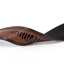 Western Strap with Brass Buckle, Brown Crocodile Pattern