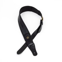Western Strap with Brass Buckle, Black Crocodile Pattern