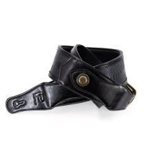 Western Strap with Brass Buckle, Black Crocodile Pattern