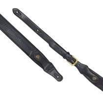 Western Strap with Brass Buckle, Black Crocodile Pattern