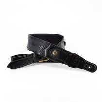 Western Strap with Brass Buckle, Black Crocodile Pattern