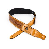 Western Strap with Brass Buckle, Tan Crocodile Pattern