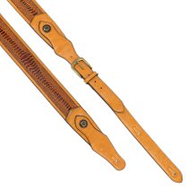 Western Strap with Brass Buckle, Tan Crocodile Pattern