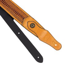 Western Strap with Brass Buckle, Tan Crocodile Pattern