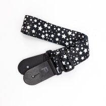 Terylene, Black with White Star Pattern Printed Strap