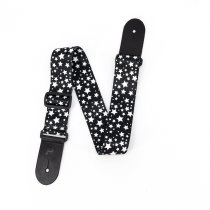 Terylene, Black with White Star Pattern Printed Strap