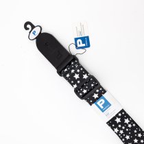 Terylene, Black with White Star Pattern Printed Strap
