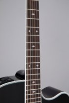 Pro Series Dreadnought Acoustic Electric Guitar With Case, Black