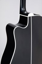 Pro Series Dreadnought Acoustic Electric Guitar With Case, Black