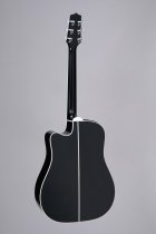 Pro Series Dreadnought Acoustic Electric Guitar With Case, Black