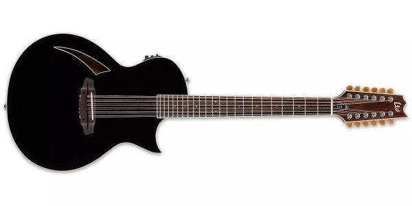 Thinline Series TL-12 12-String Acoustic/Electric Guitar, Black