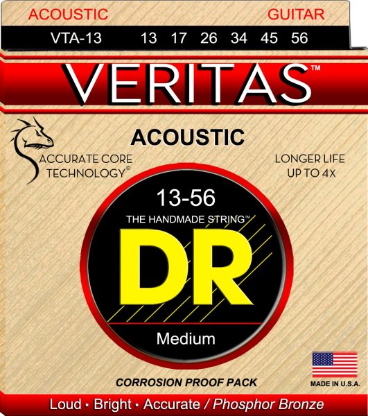 Veritas Acoustic Guitar Strings, Medium (13-56)
