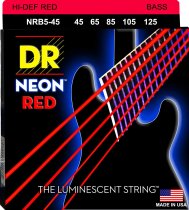 DR Hi-Def Neon Red K3 Coated Nickel Plated Bass Guitar Strings NRB-45 4 String 45-105 Med