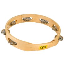 10″ Wood Tambourine, Headless, Single Row Jingles