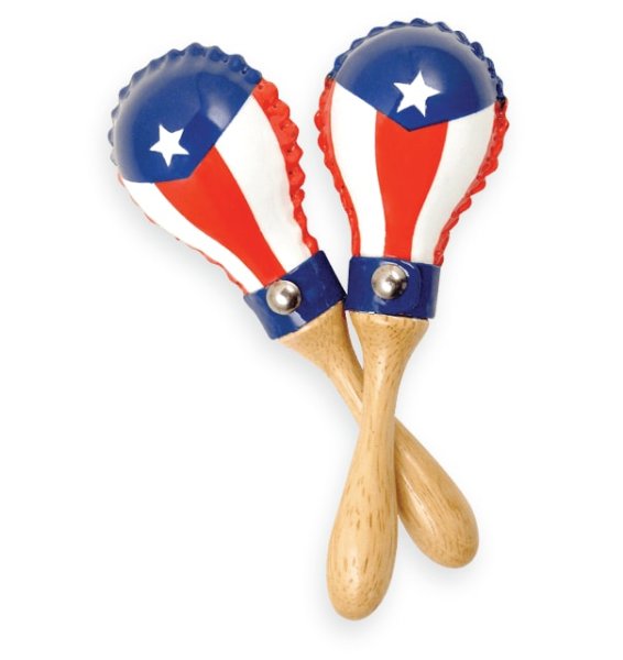 Mini Rawhide Maracas Puerto Rican Flag