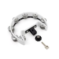 Drum Set Tambourine, White Cutaway