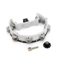 Drum Set Tambourine, White Cutaway