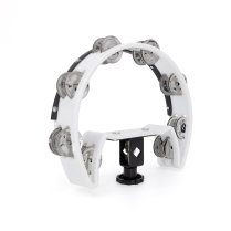Drum Set Tambourine, White Cutaway