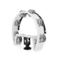 Drum Set Tambourine, White Cutaway