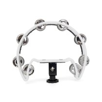 Drum Set Tambourine, White Cutaway