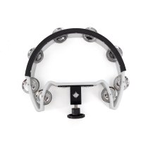 Drum Set Tambourine, White Cutaway