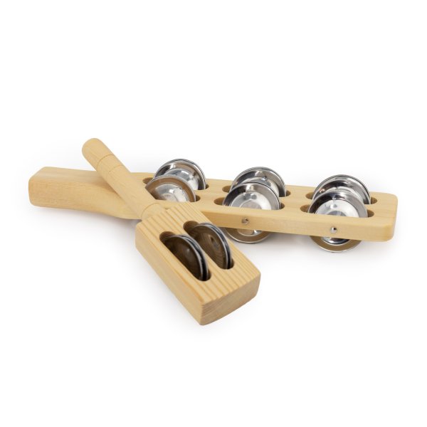 Wooden Jingle Stick 6 Jingles, Natural