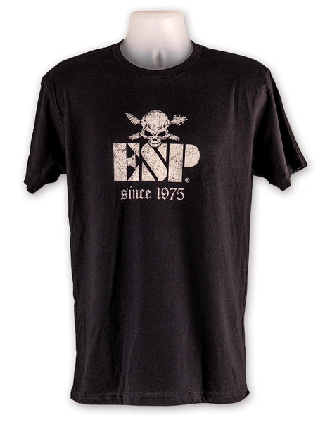 Vintage Skull Graphic Tee - ESP Since 1975, Black, 2XL