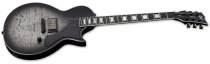 LTD EC-01FT QM Electric Guitar, Charcoal Burst Satin Teardrop