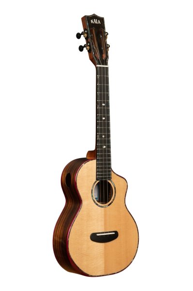 Contour Deluxe All Solid Gloss Spruce Rosewood Tenor Ukulele w/ Cutaway and Bag