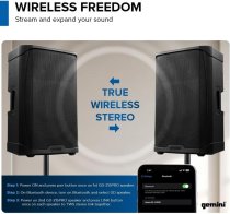 15" Powered PA Speaker with Bluetooth Streaming, Built-In 3-Channel Mixer, RGB LED Light Show and 1300W Peak Power