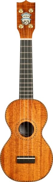 Deluxe All Solid Hawaiian Koa Figure 8 Soprano Ukulele w/bag