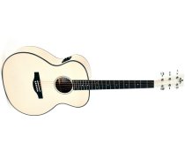 Serie 1 Grand OM Acoustique-Électrique Guitar, Polished Gloss Metallic Flake Blanc/Argent