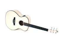 Serie 1 Grand OM Acoustique-Électrique Guitar, Polished Gloss Metallic Flake Blanc/Argent