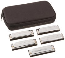 Case of Special Twenty Harmonicas in Zippered Carrying Case Keys C, G, A, D, & E