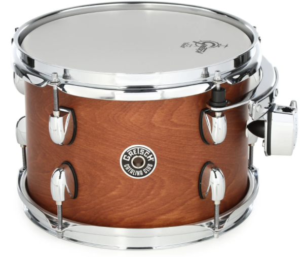 Mahogany Tom Drum with 1.6mm Steel Hoops, Chrome Hardware and Remo Drum Head, Satin Walnut Glaze