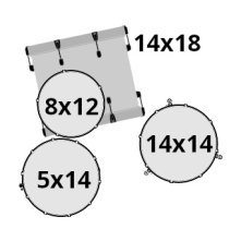 Renown 4-piece Shell Pack Bass Drum, Piano White