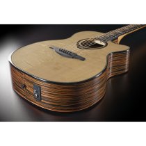 LAG HyVibe H2 HV50ACE Auditorium Bevel Cutaway Gloss Smart Guitar with Gigbag