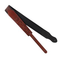 Leather Padded Strap with Celtic Knot Pattern Dark Brown