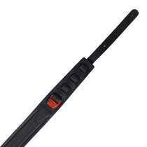 Leather Padded Strap with Tooled Hibiscus Flower Pattern Dark Brown and Black