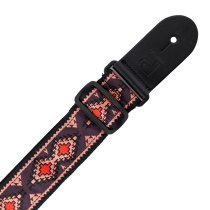Woven guitar strap Black & Red